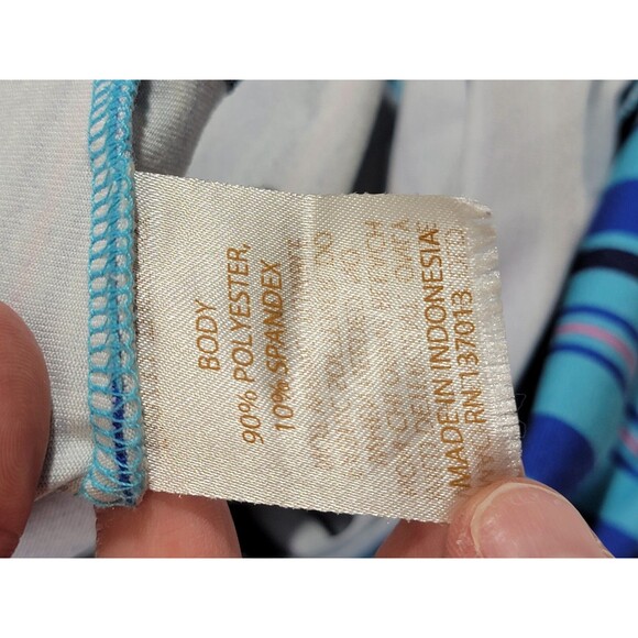 ALK Women's Large Tehama Blue Striped A-Line Casual Jersey Folded Waist Skirt - Picture 5 of 6